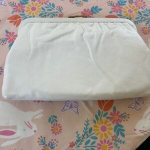 Vintage leather  White Clutch Bag